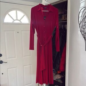 Fashion Nova Red Long Sleeve Dress